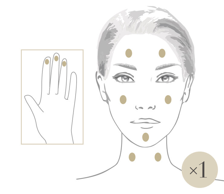 P.C スキンミュニティ セラムを塗布します。